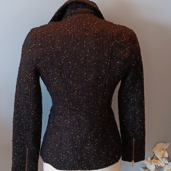 Bebe black and gold tweed wool blend blazer - Picture 3 of 7